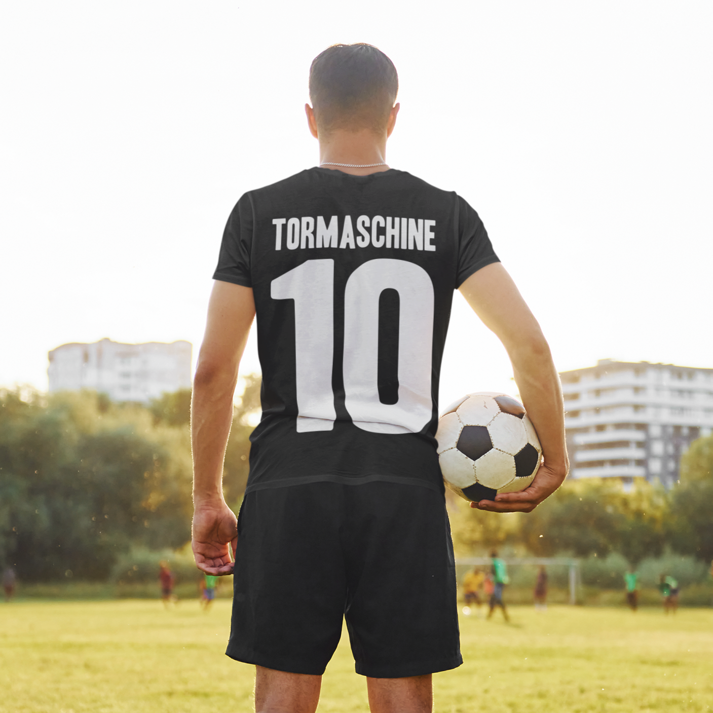 Fussball Trikot aufwärmt tshirts Mannschaftsshirts tshirt mit name und Nummer Vereinslogo bedrucken lassen teamshirts schwarze teamshirt