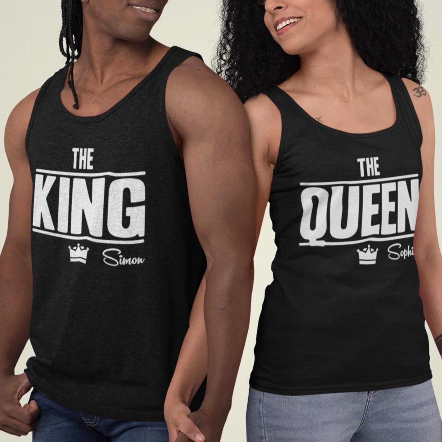 schwarzes tanktop mit namen partnerlook Black couplegoals