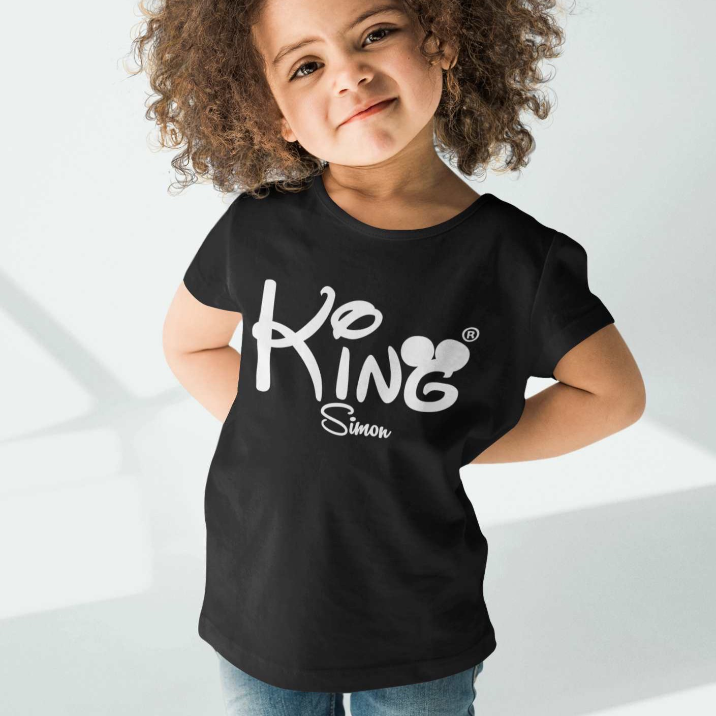 Kinder T-Shirt mit namen schwarzes shirt mit name king Jungs T-Shirt kindershirt