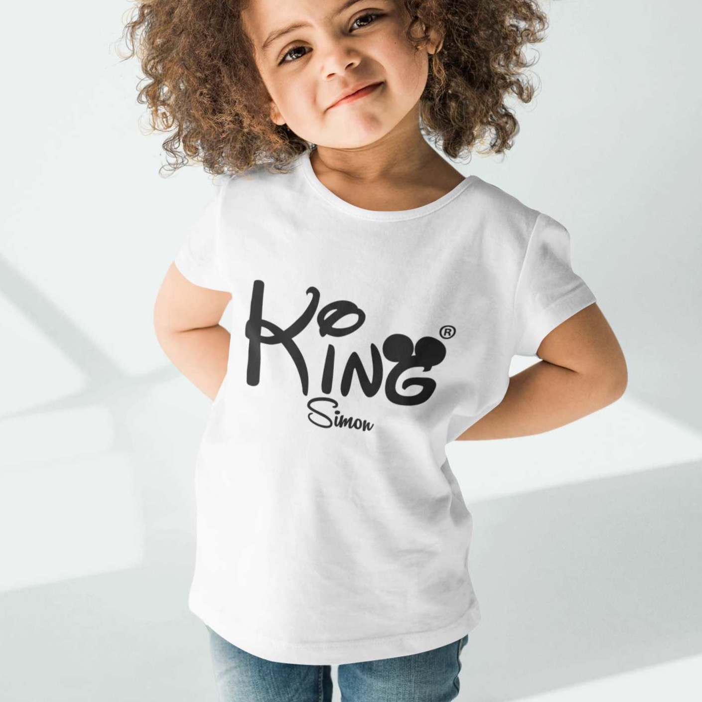 Kinder T-Shirt mit namen weisses shirt mit name king Jungs T-Shirt kindershirt