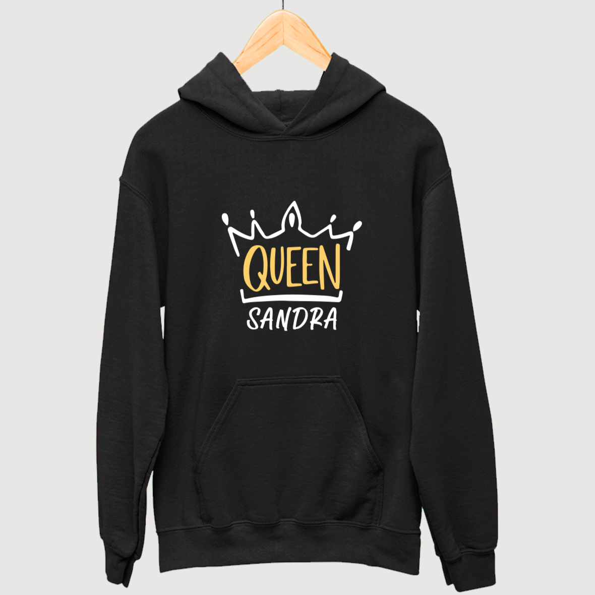 Queen Pulli mit namen bedrucken lassen schwarz black