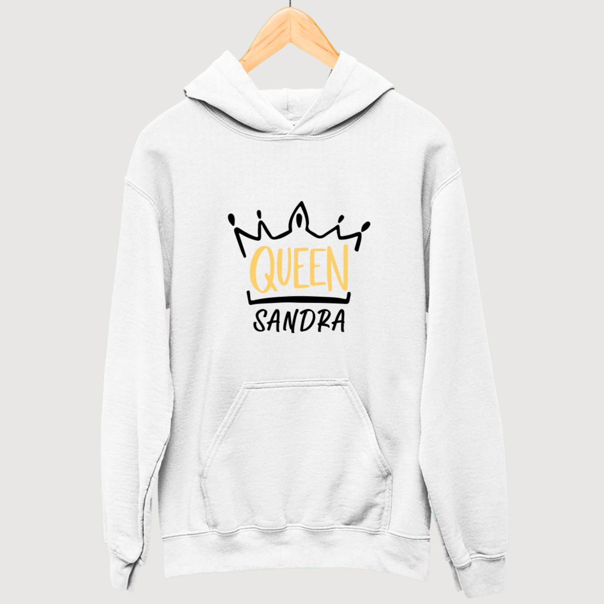 Queen Pulli mit namen bedrucken lassen weiss