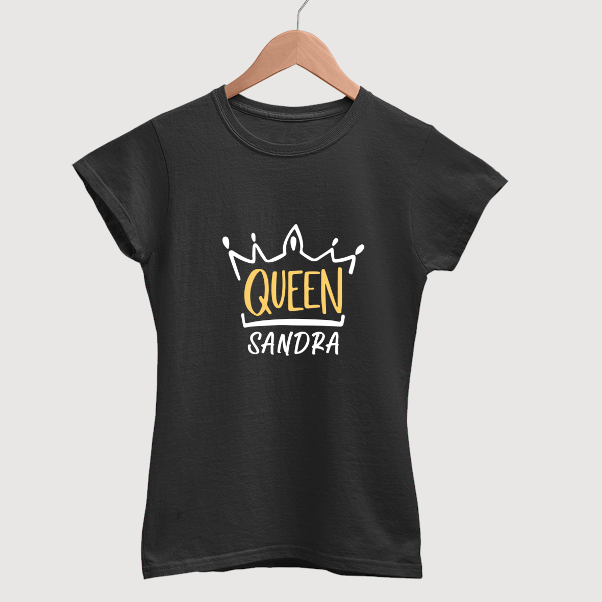 damen shirt schwarz mit name bedrucken lassen