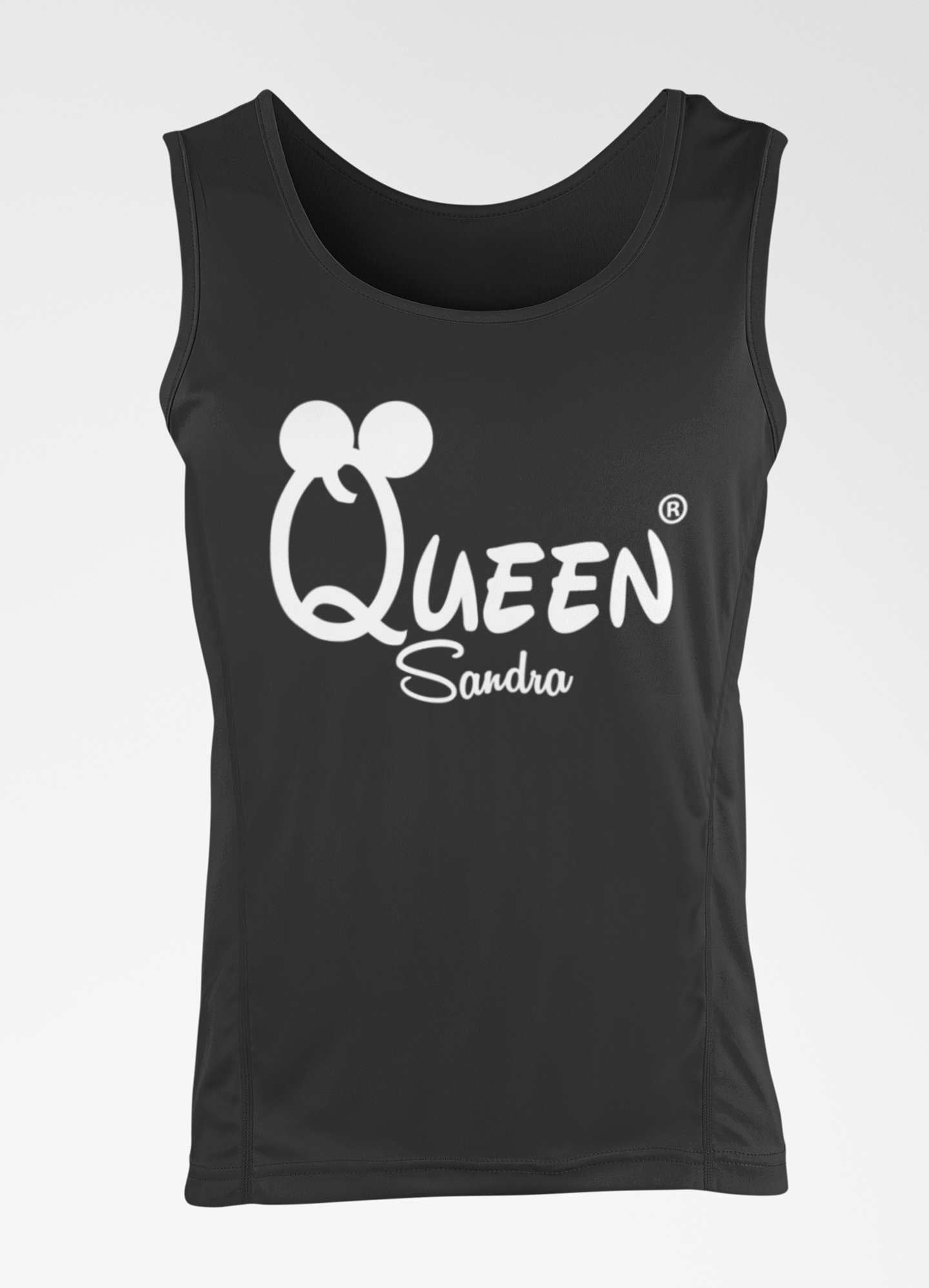 schwarzes damen tank top mit name gestalten individuell design